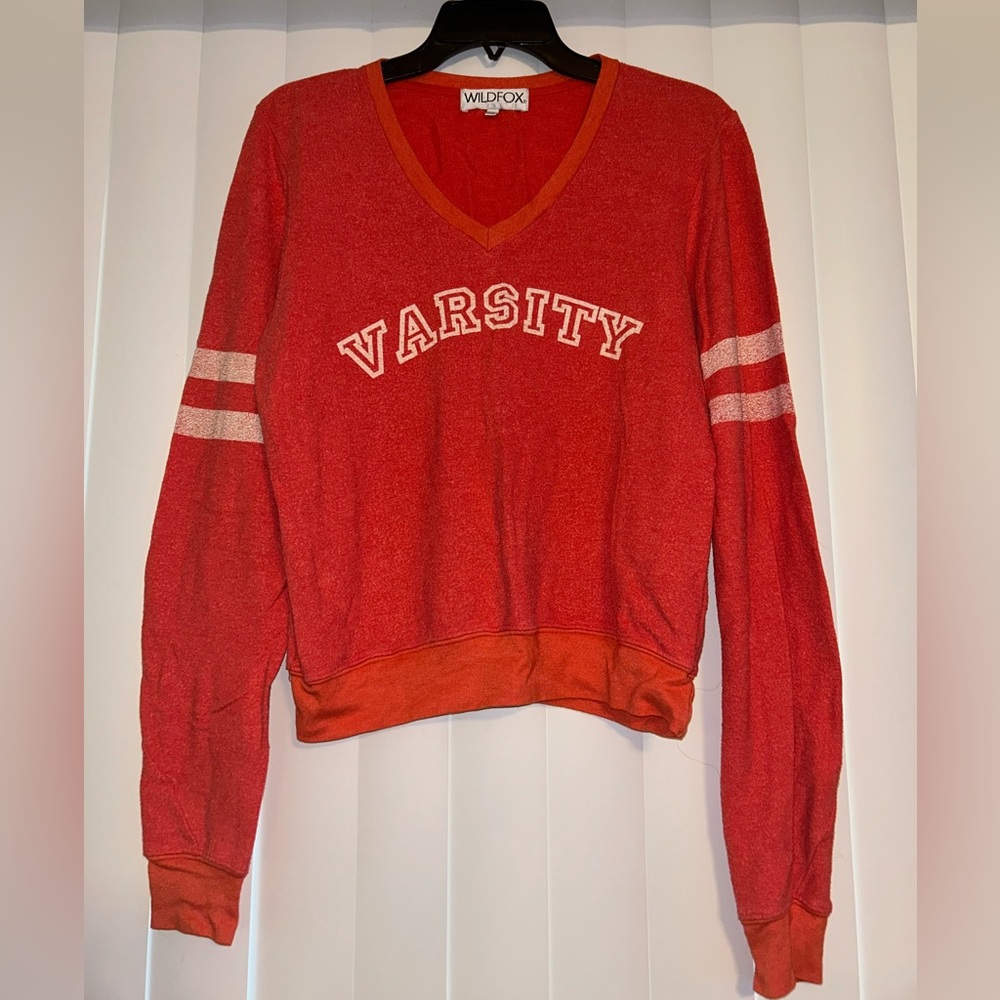 WILDFOX Red “Varsity” Sweater